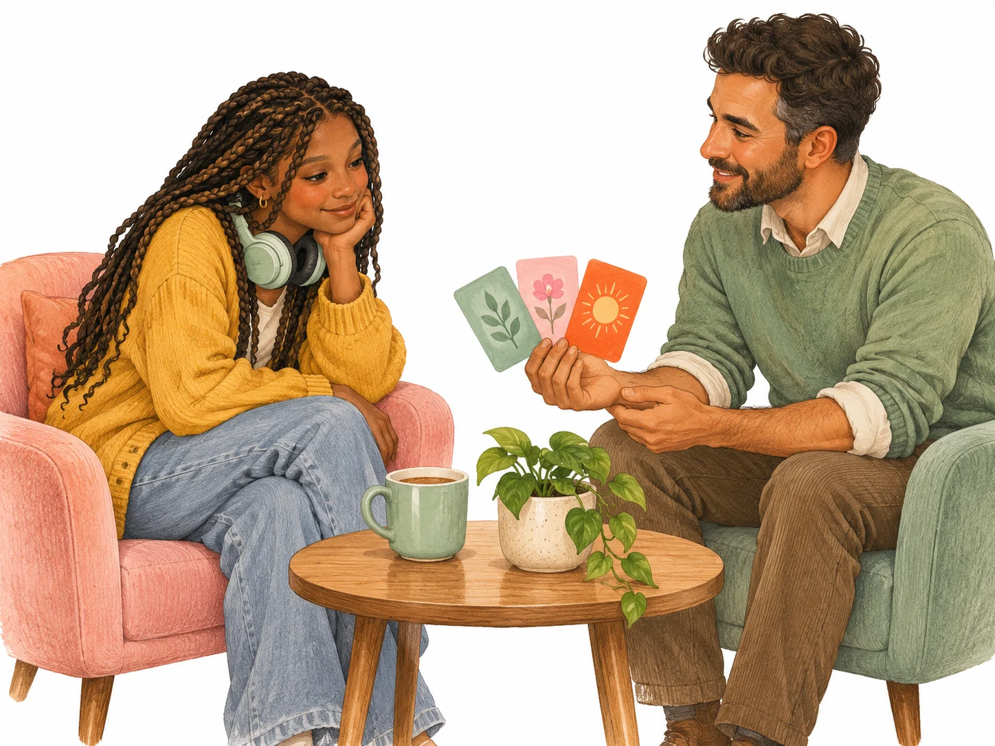 a therapist attempting to connect with a teen